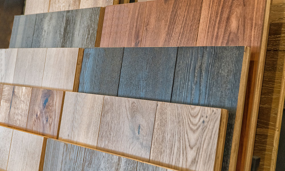 Flooring samples display