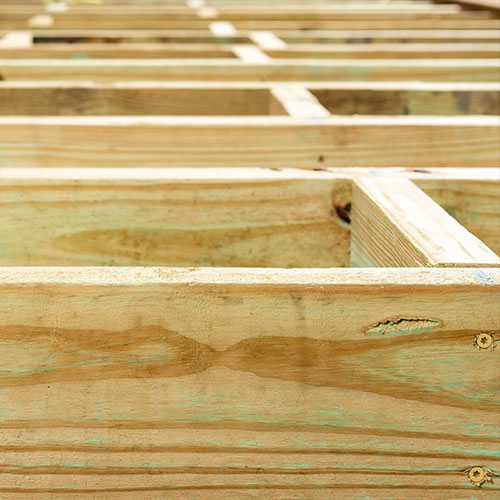 Pressure-treated deck lumber
